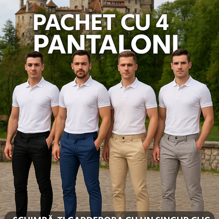 KIT CU 4 PANTALONI STRETCH NOAH - OFERTA LIMITATA DE TIMP!