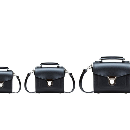 Handmade Leather Sugarcube Handbag - Black-4