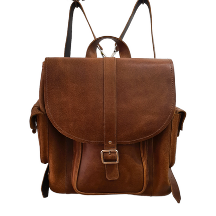 Men's Leather Tannery Backpack - Tan-1